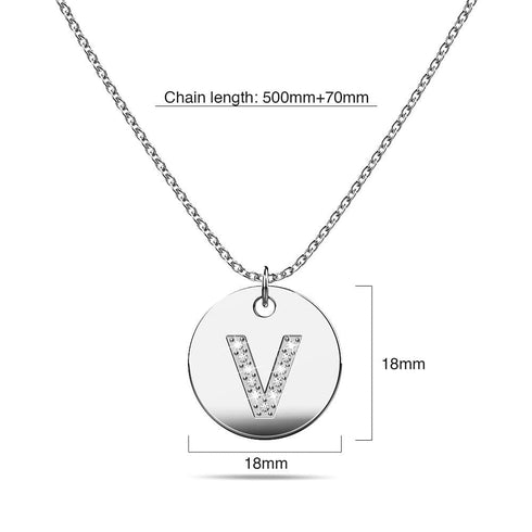 Initials Fabulous Alphabet Letter Necklace White Gold Layered Steel Jewellery